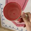 Puodelis - raudonos širdelės rožiniu vidumi - Image 7